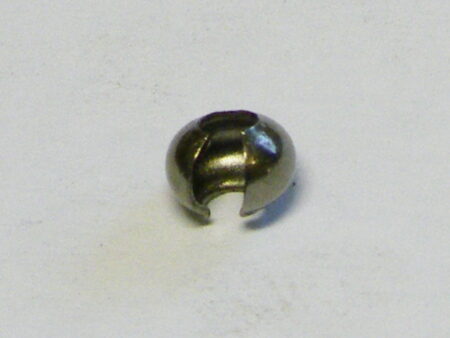 Crimp cover in dark metal 3.8 mm. Approx 3 mm when closed