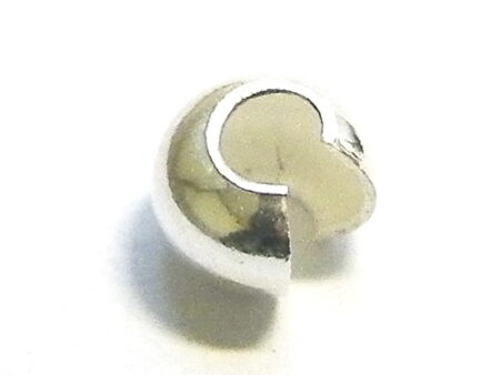 Crimp cover silver metal 4mm