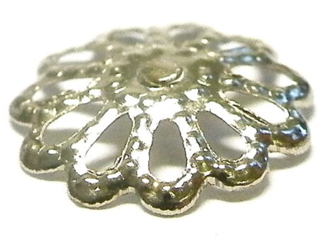 20 x Silver coloured bead cap. 9.7mm