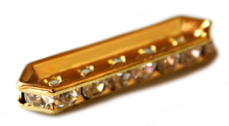 Spacer (uxaf) 5 hole gold colour. 35mm x 9mm.-0