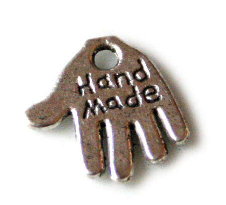 10 x Hand "hand made" charm, 12mm
