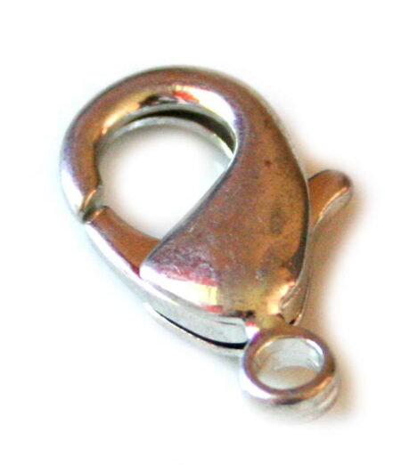2x Large silver coloured lobster clasp. 27x14mm.-0