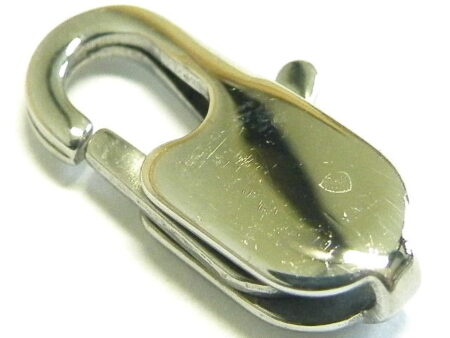 Silver colour oval lobster clasp. Nickel and lead free. 25mm.