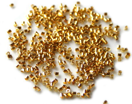 500 Tube crimps in 1.2x1.2mm bright gold colour.-0