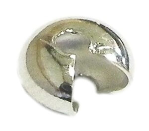 10 x Bright silver colour crimp cover. 4mm. Nickel and lead free.
