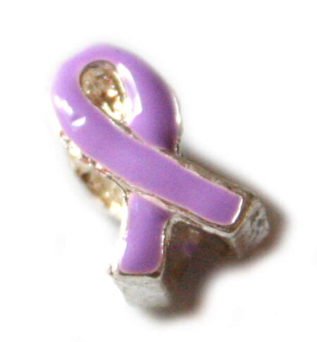 2x Purple ribbon cloisonne bead. Silver base colour. 12mm.-0