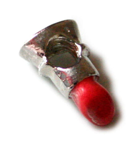 2x Red lipstick cloisonne bead 10mm.-0