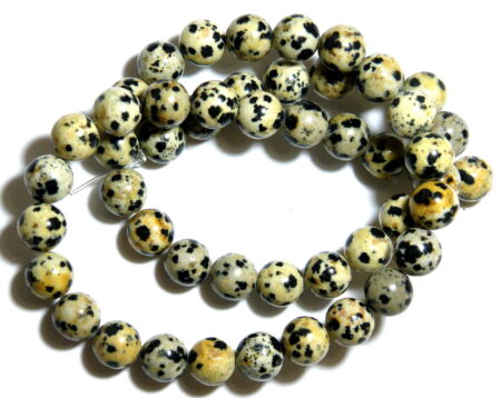 Dalmatian stone bead string, 8mm, round, 40cm