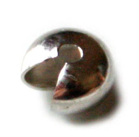 10 x crimp cover silver metal 5mm-0