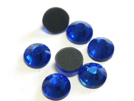 144 hotfix rhinestones, ss34, dark blue 7mm