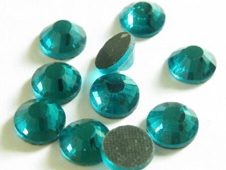 144 hotfix rhinestones, ss34, teal 7.3mm-0