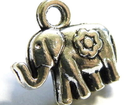 Circus Elephant Charm, 12mm Nickel Silver