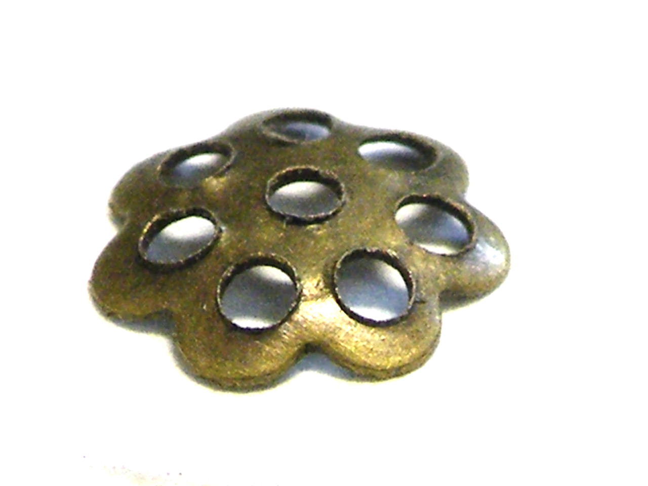 Packet of 10 bead caps, bronze color, very small flower, 6mm