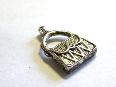 Silver color Handbag Charm, 19mm.