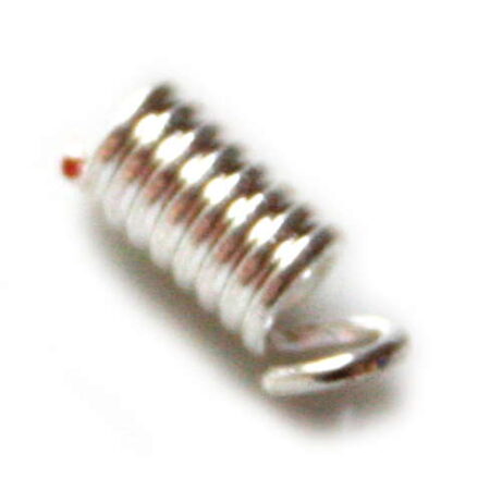 10 Spring crimps for leather thong, bright silver color 8mm-0