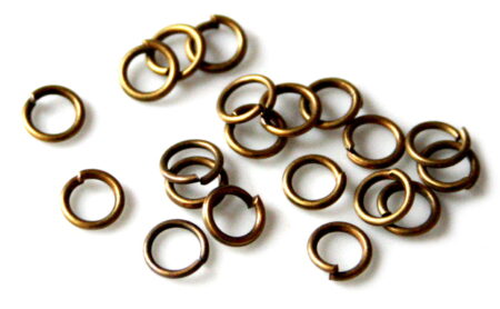 Packet of 20 Jumprings, bronze color, 5mm, 1mm thick-0