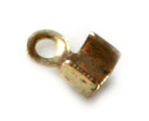 10 x End crimps for strings in gold color 3.3x5.7mm-0