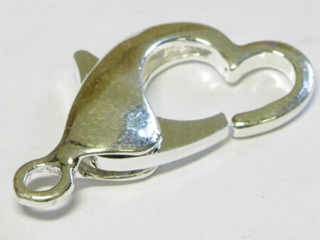 Heart clasp in nickel free silver metal 32mm