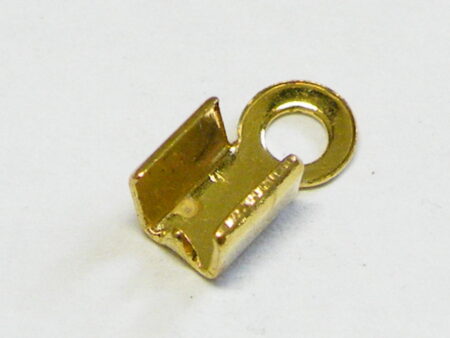 10 x End crimps for strings in gold color 4x8mm