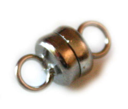 2x Magnetic clasp in gunmetal 6mm round-0
