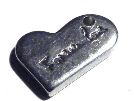 Forever love heart charm in stainless steel 14mm