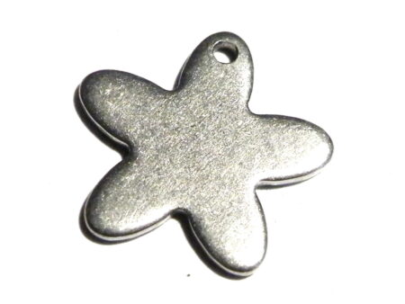 5x Flower charm in stainless steel 13.4mm