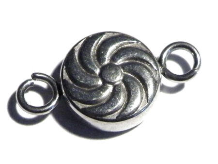 9mm round swirl double link in stainless steel
