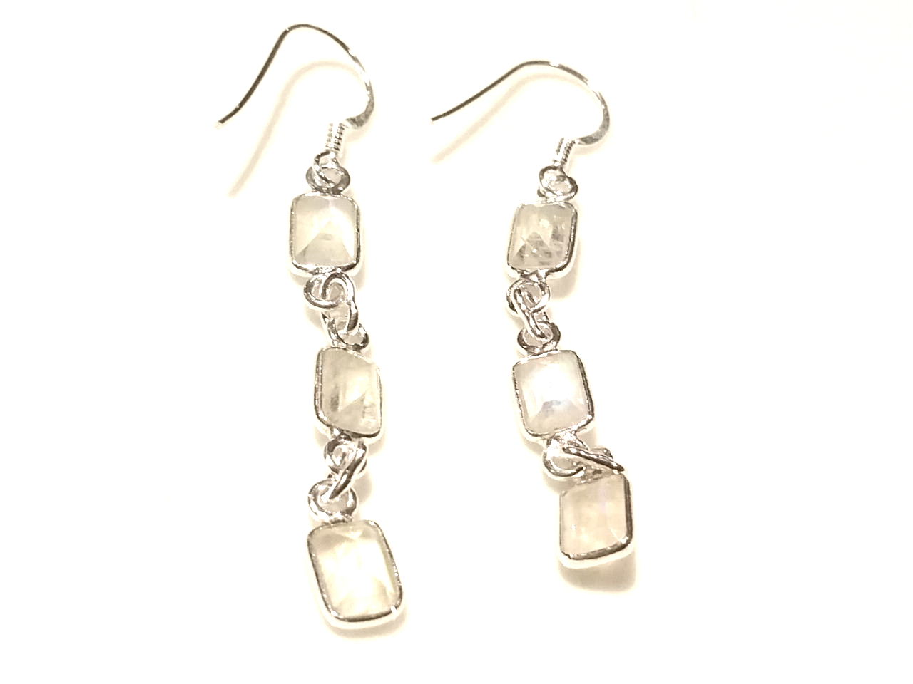 Moonstone earring pair 50mm with hook