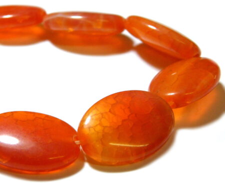 Crackled agate oval button bead string, 13x18mm, 40cm