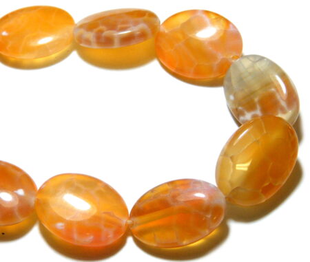 Crackled agate oval button bead string, 13x18mm, 40cm