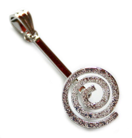 Nickel free donut bail, sandblast spiral design, 45mm