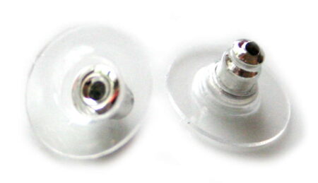 2 x Nickel free plastic and metal earring back, pair