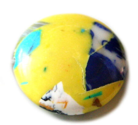 Yellow pressed resin button bead, 16mm