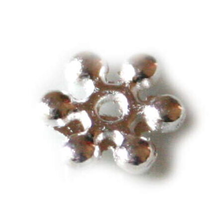 10 x Bright silver daisy spacer, 7mm