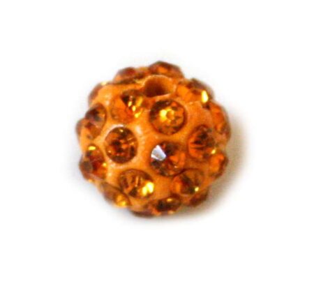 Rhinestone bead, mustard, 10mm
