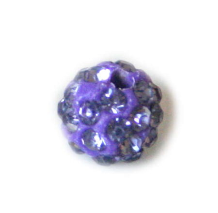 Rhinestone bead, purple, 8mm