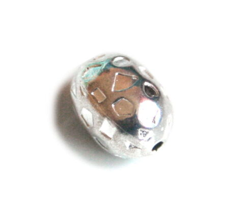 Nickel free bead, oval w shapes design, 10x14mm