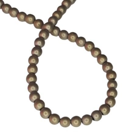 Colored Hematite bead string, matte gold, round, 3mm, 40cm