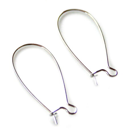 5 x pairs of Nickel free earring pair, elegant design, bright silver, 33mm