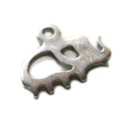 2 x Elephant charm in stainless steel, 10mm