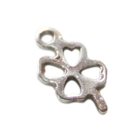 2 x Clover charm in stainless steel, 12mm