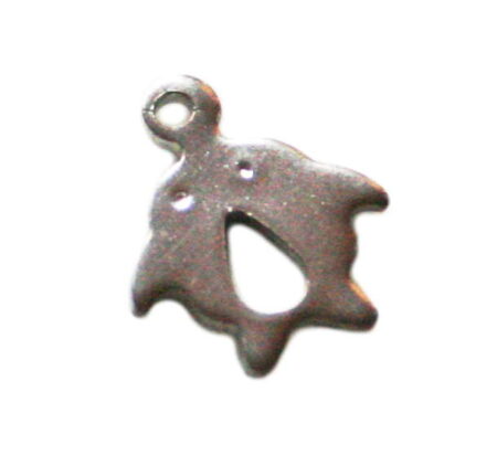 2 x Penguin charm in stainless steel, 12mm