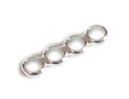 2 x Nickel free spacer, 4 hole, 25mm