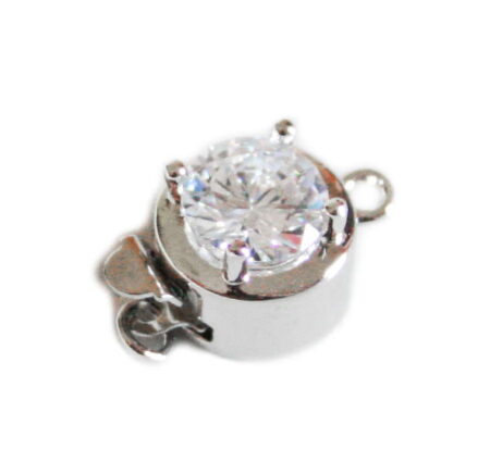 Nickel free box clasp w rhinestone, 15mm