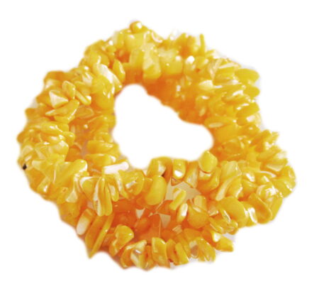 Yellow shell chip string, 8-10mm, 80cm