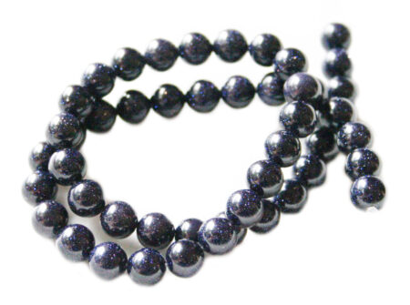 Blue Goldstone bead string, round, 10mm, 40cm