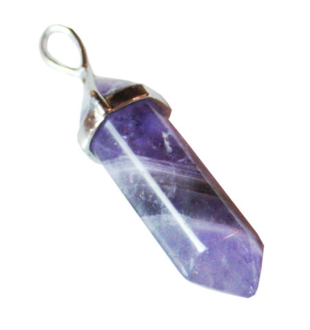 Amethyst point pendant, 40mm