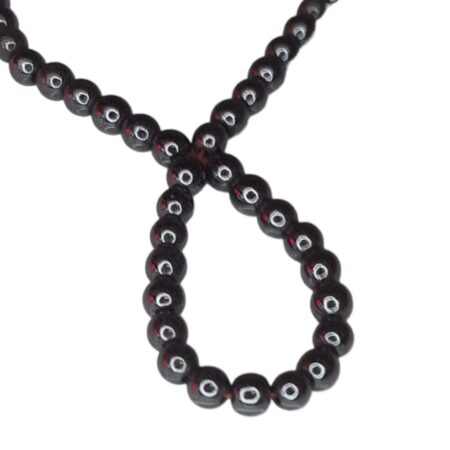 Hematite bead string, round, 6mm, 40cm