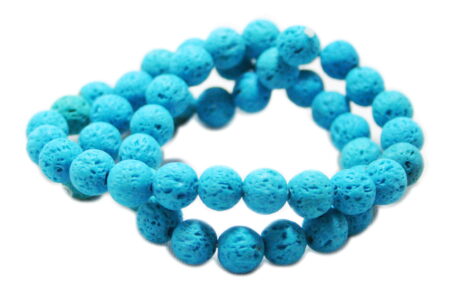 Teal Lava bead string, round, 8mm, 40cm