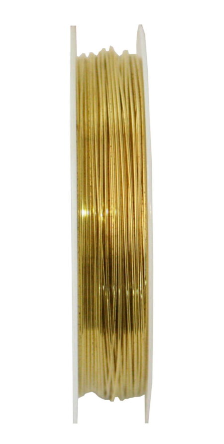 Beading wire, gold, 0.6mm, 8m